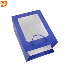 Tùy Chỉnh In Ấn Biểu Tượng Quà Tặng Túi Giấy Bao Bì Với Rõ Ràng PVC Cửa Sổ Cho Hoa Búp Bê Đồ Chơi Cho Giáng Sinh Cảm Ơn Bạn Quà Tặng - Product Image 5