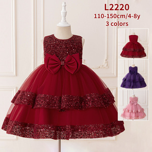 MQATZ Abito Casual Stile Coreano con Fiori per Bambine 4-8 Anni <span class=keywords><strong>Vestito</strong></span> da Festa per Bambine Fornitura ODM L2220 - Product Image 2