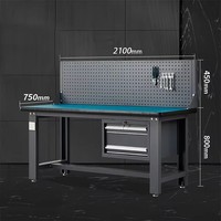 Armoire à outils d'atelier industrielle avec tiroirs, armoire de rangement pour garage et atelier, table de travail en acier