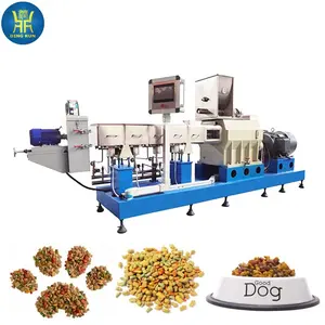 150kg/h-500kg/h dry cat kibble making machine petfood dog food extruder double machine