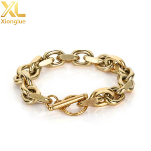 Punk Toggle Clasp Thick Cable Chain <b>Bracelet</b> Heavy Stainless Steel Rolo Cable Chain <b>Bracelet</b> for Men Women - Product Image 1