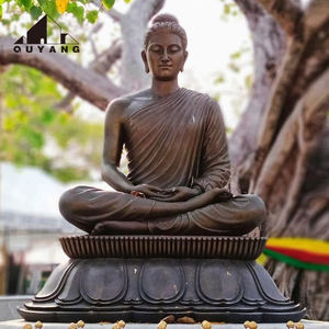 ประติมากรรมพระพุทธรูปทองเหลืองขนาดเท่าคนจริงสำหรับตกแต่งสวนศาสนสถานกลางแจ้งขนาดใหญ่ - Product Image 3