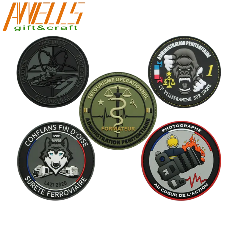 GIGN Perancis Lembut PVC Patch Nasional SRT GIPN Patch Taktis Tempur Emblem Applique PVC Karet Patch