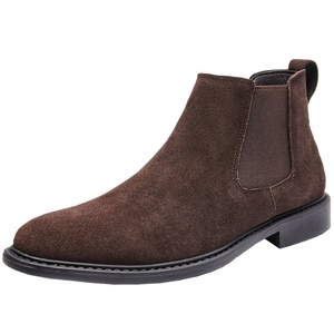 Semelle intérieure en caoutchouc pour hommes, style britannique, cuir véritable, daim, <span class=keywords><strong>nubuck</strong></span>, conception plate, décontracté, western, adapté à l'hiver - Product Image 1