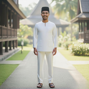 Harga Kilang Exclusif Baju Melayu Teluk Belanga Allemand Coton Femmes Casual Automne 2026 Volume Remise Qualité Constante - Product Image 5