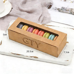 Toptan Biyobozunur Kraft Karton Makaron Tatlı Kutusu PVC Pencereli Mat Laminasyonlu Manyetik Kapatmalı-Gıda Sınıfı Güvenlikli - Product Image 1