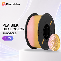 Filament d'imprimante 3D PLA bicolore soyeux 1,75 mm, surface brillante, 1 kg, BlazeNex, haute résistance, prototypes fonctionnels, durable, pour ordinateur de bureau