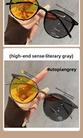 Lunettes de conduite anti-éblouissement spécialisées pour la vision nocturne, monture ronde pour femmes, ultra-légères, verres photochromiques, monture en PC, double usage