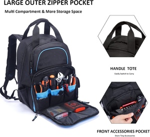 Heavy-Duty công cụ lưu trữ Organizer làm việc Ba lô cho công trường xây dựng, thợ điện, công nghiệp, repairman, và HVAC <span class=keywords><strong>techs</strong></span> - Product Image 4