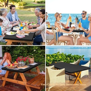 <span class=keywords><strong>Tovaglia</strong></span> da Picnic all'aperto da 6 piedi fascia elastica Spandex in seta di latte a prova di polvere Set da tavolo da cortile con tecnica intrecciata - Product Image 4