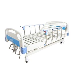 Cama de cuidado de Enfermería Médica ICU de dos funciones Cama de paciente de hospital manual de <span class=keywords><strong>2</strong></span> manivelas para muebles de clínica y hospital - Product Image 6