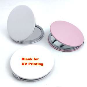 Commercio all'ingrosso pieghevole Mini tasca portatile specchio cosmetico di bellezza piccolo metallo quadrato rotondo specchio bianco per la stampa UV - Product Image 1