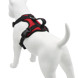 Adjustable Padded Nylon Dog <b>Harness</b> Red <b>Black</b> Buckle Closure Simple Style for Medium Dogs - Product Image 4