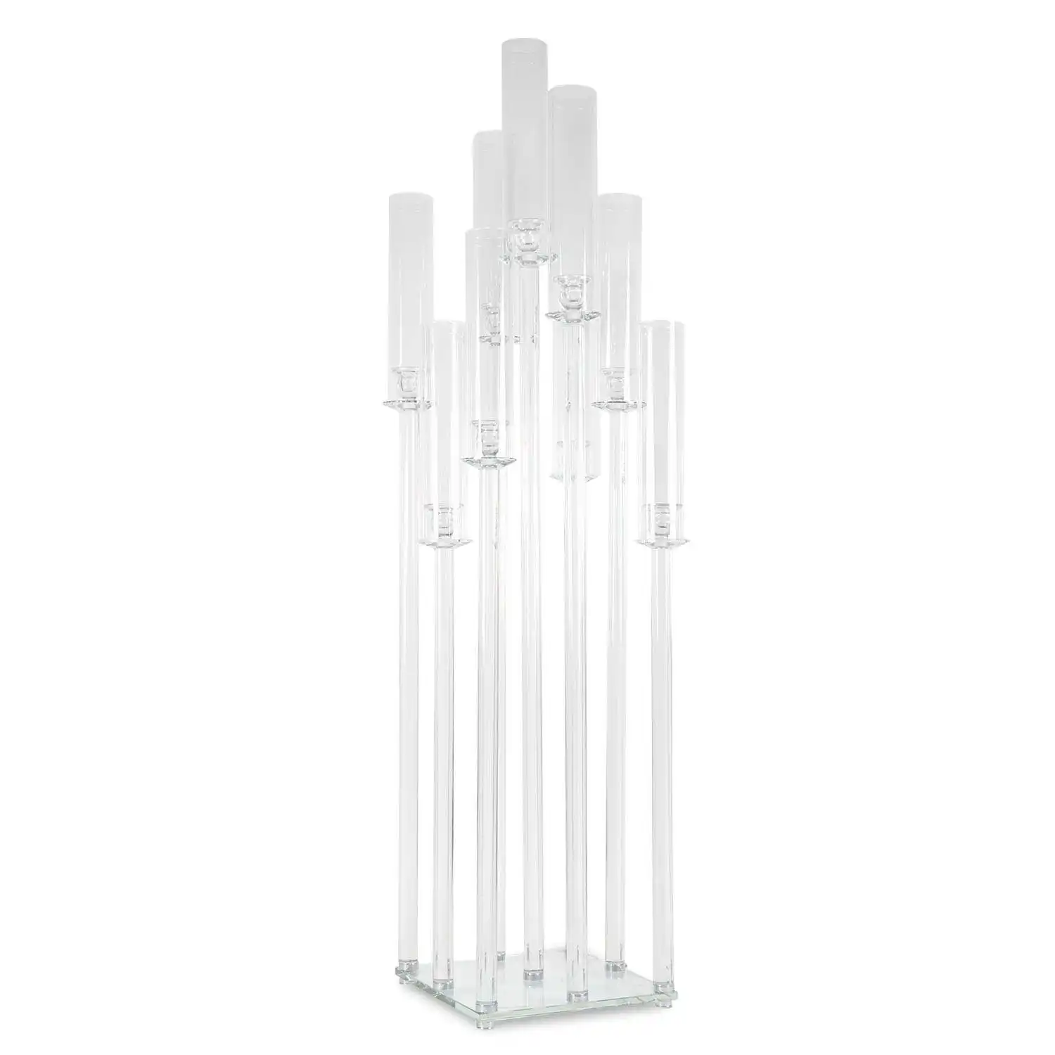 Candelabri di cristallo alti 9 bracci all'ingrosso candelabri per la decorazione della scrivania di nozze
