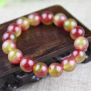 Watermelon Chalcedony <b>Bracelet</b> 8MM 10MM 12MM Round <b>Beads</b> Everyday Wear Jewelry for <b>Men</b> and Women - Product Image 2