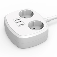 Prix de gros – Prise intelligente portable avec prise UE, 3 ports USB, protection contre les surtensions, 2 prises allemandes, 16A CE