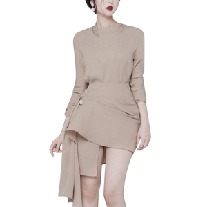 Office Work Wear Sets Skirt Long Sleeve Two Piece <strong>Style</strong> Irregular Body-con <strong>Dress</strong> - Product Image 1