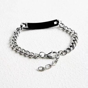 2023 Daily Wear Simple <span class=keywords><strong>Couple</strong></span> Bracelet Lettré Titane Acier Couleur-preuve Bracelets - Product Image 4