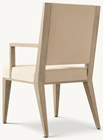 Fauteuil de salle à manger en bois massif chêne clair, pieds coniques, coussin bouclé, structure géométrique moderne, chaise d'appoint pour salle à manger