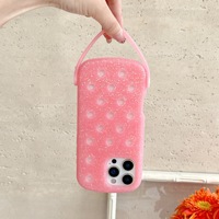 Casing Handphone Silikon Lembut Anti Gores 360 Derajat dengan Bubuk Flash Ungu Kreatif DIY untuk iPhone 15 Pro/14 Plus (Grosir)