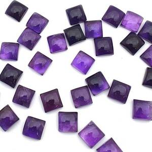Lot de 5 cabochons carrés en améthyste naturelle de 5 mm, pierres précieuses en vrac pour la fabrication de bijoux - Product Image 2