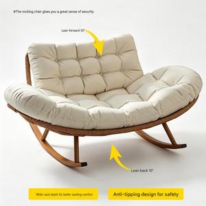 Sillón Reclinable Moderno de Ratán, Tapizado y Acolchado, para Sala de Estar, Interior y Exterior - Product Image 1