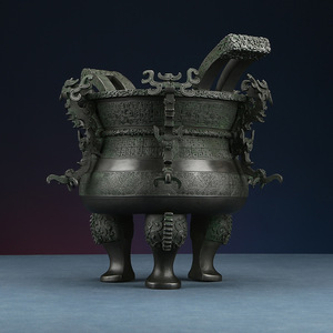 Ornement en Bronze Prince Wu Ding de Copper World, Vert Antique, 36 cm, Décoration Maison et Bureau, Cadeau de Pendaison de Crémaillère - Product Image 1
