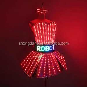 Vestido Luminoso con Espejos y Luces LED de Colores Zhongda para Bailarinas, DJ, Cantantes y Artistas de Bar, Ropa Brillante para Mujer - Product Image 3