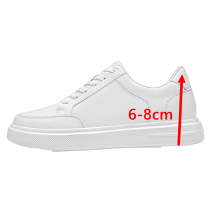 Nouvelles chaussures à plateforme pour hommes, été/hiver, augmentant la taille de 6 à 8 cm, en cuir véritable blanc pur, baskets, taille 36-45 - Product Image 1
