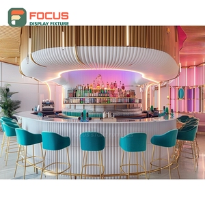 Comptoir de service commercial pour café, finition panneau blanc, zone de présentation de bouteilles de sirop, comptoir de café commercial - Product Image 6