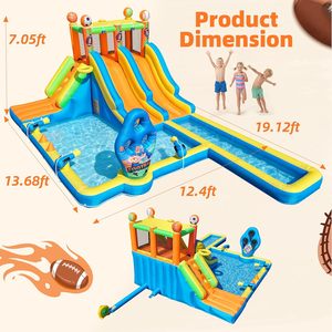 <span class=keywords><strong>Château</strong></span> gonflable RTS Oxford pour enfants, avec toboggan et piscine, idéal pour les fêtes et les jeux en extérieur dans le jardin. - Product Image 6