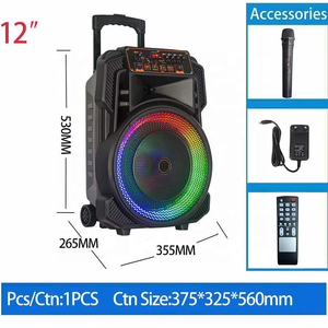 J1205 Haut-parleur de fête sur chariot avec basses puissantes, 12 pouces, dernier modèle, avec adaptateur - Product Image 6
