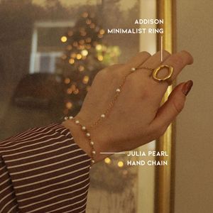 Wholesale <strong>Stainless</strong> <strong>Steel</strong> Hand Chain with Ring 18K PVD Gold Plated Tarnish Free <strong>Jewelry</strong> Bracelet Fashion Chain Link Bracelets - Product Image 4