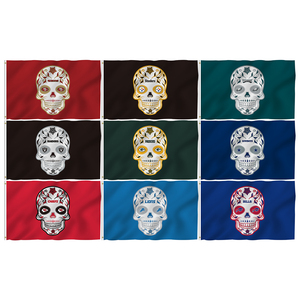 En Stock Toutes les équipes de football Drapeau 3x5ftBannière de conception personnalisée de haute qualité 100% Polyester Sports <span class=keywords><strong>Nfl</strong></span> Drapeau Squelette humain Drapeaux - Product Image 1
