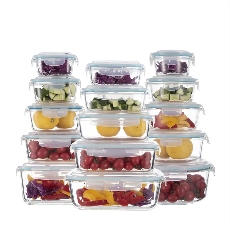 Hot selling hoge kwaliteit oven veilig glas bento lunch box set