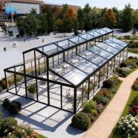 Tente d'atrium extérieure transparente moderne et élégante avec tissu en PVC pour chapiteaux de mariage, grands événements et salons professionnels