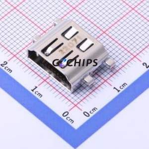 HDMI-019P HDMI Connector Through hole Component (THT) Connector HDMI-A Female 19P Sink Board - Product Image 1