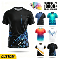T-shirt à manches courtes pour homme en polyester avec impression géométrique par sublimation personnalisée ODM, impression 3D sur toute la surface pour l'entraînement