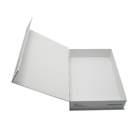 Boîtes cadeaux en carton blanc écologique personnalisées, couvercle magnétique, forme de livre, emballage rigide, laminage mat, impression quadricolore, luxe
