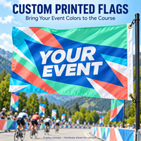 Drapeau publicitaire personnalisé en polyester, bannière double face, grande taille, résistant aux UV, durable, robuste, pour la promotion