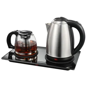 Factory Supply Speed-Boil Turkish Coffee Maker Keep Warmer Tea Maker Tray Set Electric Water Kettle Boiler Pot