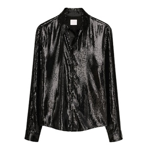 New Arrival Fashion Custom Long Sleeves Button up <strong>Sequin</strong> <strong>Shirts</strong> High Quality Hot Sale <strong>Men's</strong> <strong>Shirts</strong> Streetwear - Product Image 1
