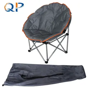 Best Selling Portable Fabric Outdoor Folding Leisure Soft Camping Pure Color Moon Chair With Cotton Cheap