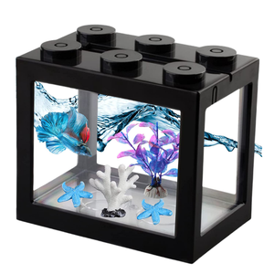 创意现代环保矩形塑料积木斗鱼鱼缸活体宠物观赏客厅景观 - Product Image 1