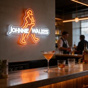 שלט ניאון LED של ג'וני ווקר, מופעל באמצעות USB, ניתן לעמעום, קישוט קיר תלוי - Product Image 3