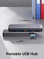 Hub USB 3.0 4 ports Premium LINKFIND |   Conception sans câble, plug-and-play pour ordinateurs portables, ordinateurs de bureau et la plupart des appareils compatibles USB (Stock ABS)