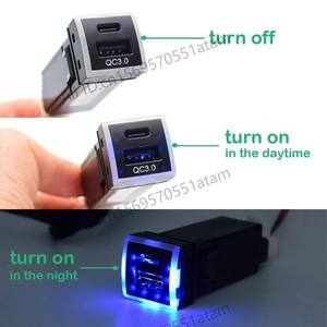 DC12V TYPE-C PD <span class=keywords><strong>USB</strong></span> Автомобильное зарядное устройство для <span class=keywords><strong>Toyota</strong></span> Prado Corolla RAV4 Camry HIACE сотовый телефон - Product Image 5