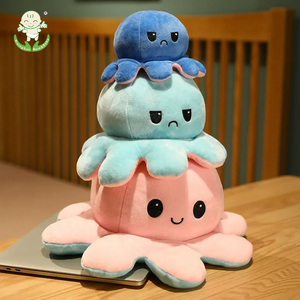 Vendita calda su misura carino imbottito doppio lato con cuscino di peluche reversibile bambole di polpo giocattolo di peluche reversibile - Product Image 4