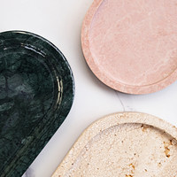 Bandeja de Mármol Travertino de Lujo para Regalo, Decoración de Boda, Bandeja de Piedra Natural, Bandeja de Mármol Única para Guardar Objetos