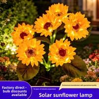 Lampu Bunga Matahari Tenaga Surya Lampu Hias Tali Lampu Dekoratif Tahan Air untuk Taman Halaman Lanskap Lampu Suasana Hati Lampu Rumput
